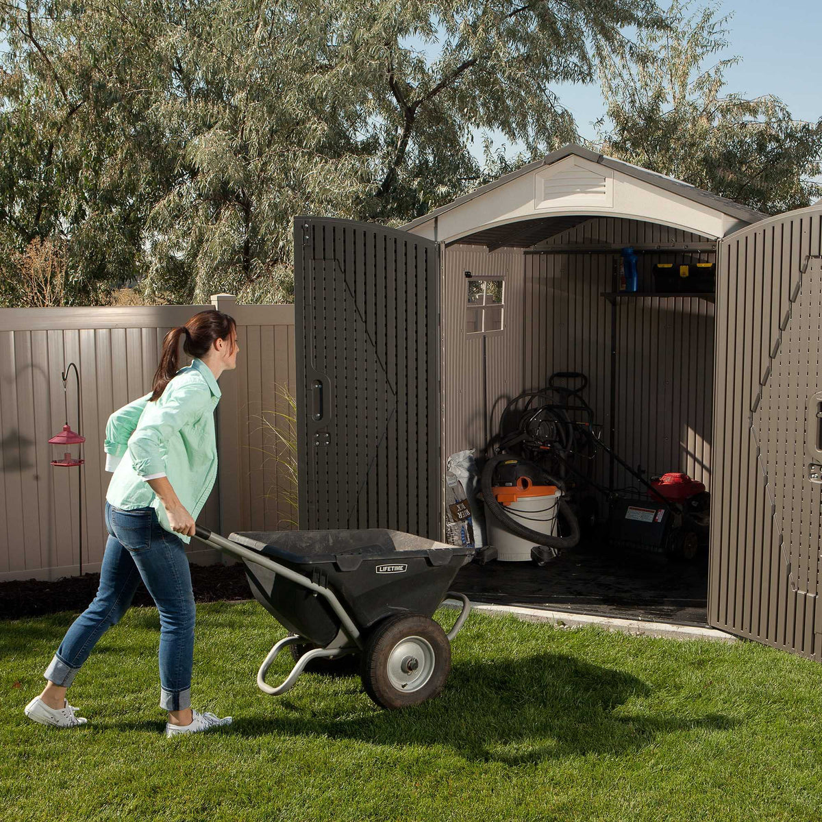 Lifetime 60310 Garden Storage Shed - 7 x 9.5 ft (213 x 289cm), HDPE, Tan