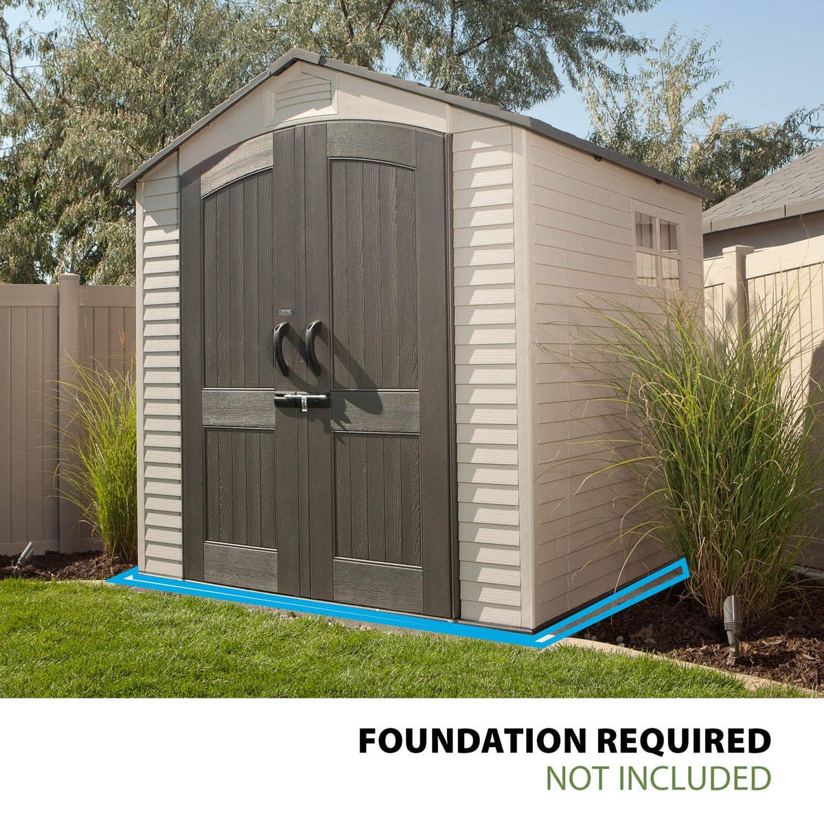 Lifetime 60310 Garden Storage Shed - 7 x 9.5 ft (213 x 289cm), HDPE, Tan