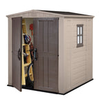 Keter Factor Apex Garden Shed, Double Door - 6 x 6 ft, Beige