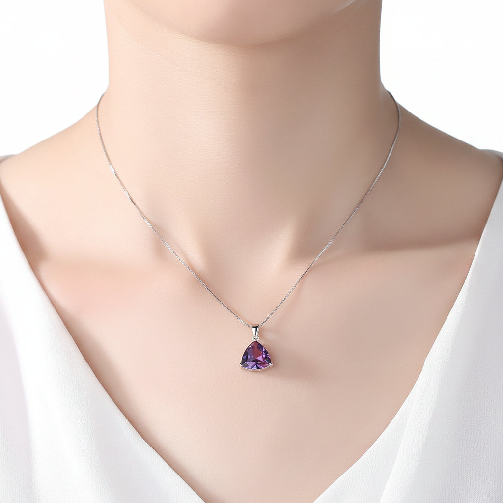 925 silver box chain necklace for women with pendant