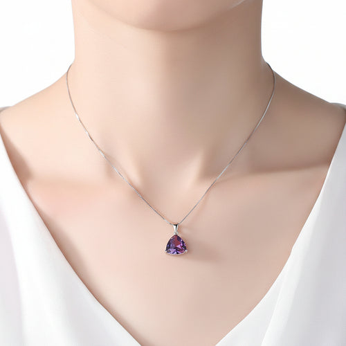 925 silver box chain necklace for women with pendant