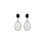 925 silver oval geometric stud earrings for women electroplated