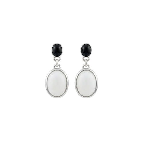 925 silver oval geometric stud earrings for women electroplated