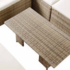 Granchester Rattan Corner Dining Sofa Set - Rectangular Rising Table, Natural
