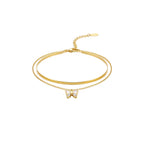 Double shell butterfly anklet necklace for women titanium steel