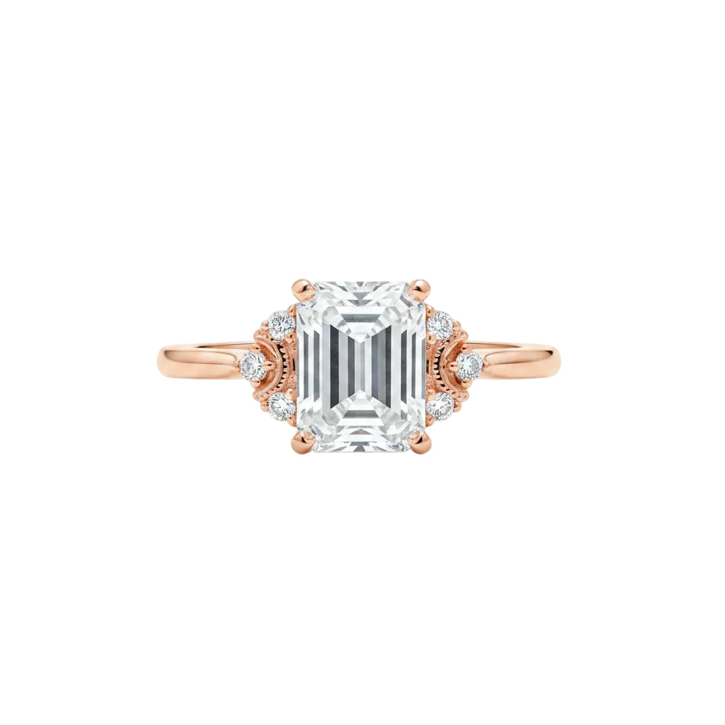 Electroplated gold color alloy ring with square design for women
