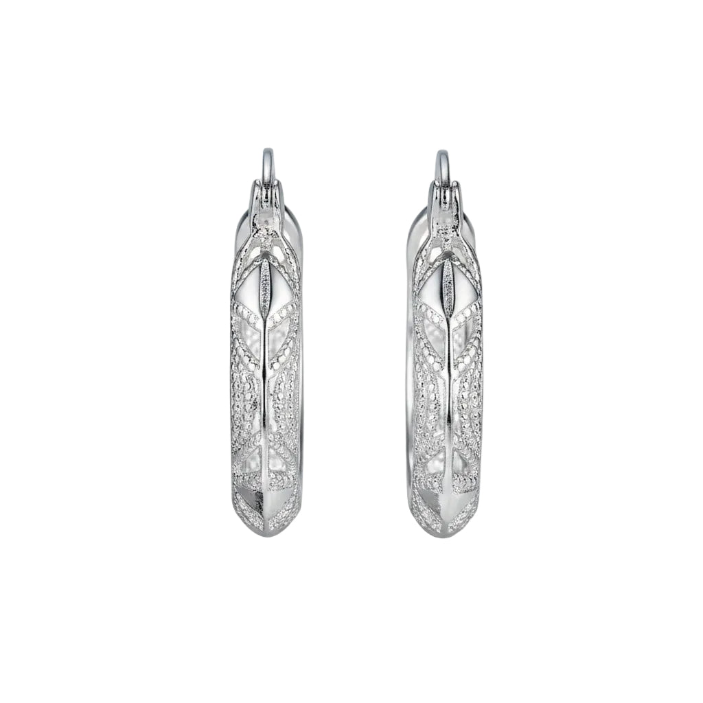 Geometric design metal earrings for women electroplated