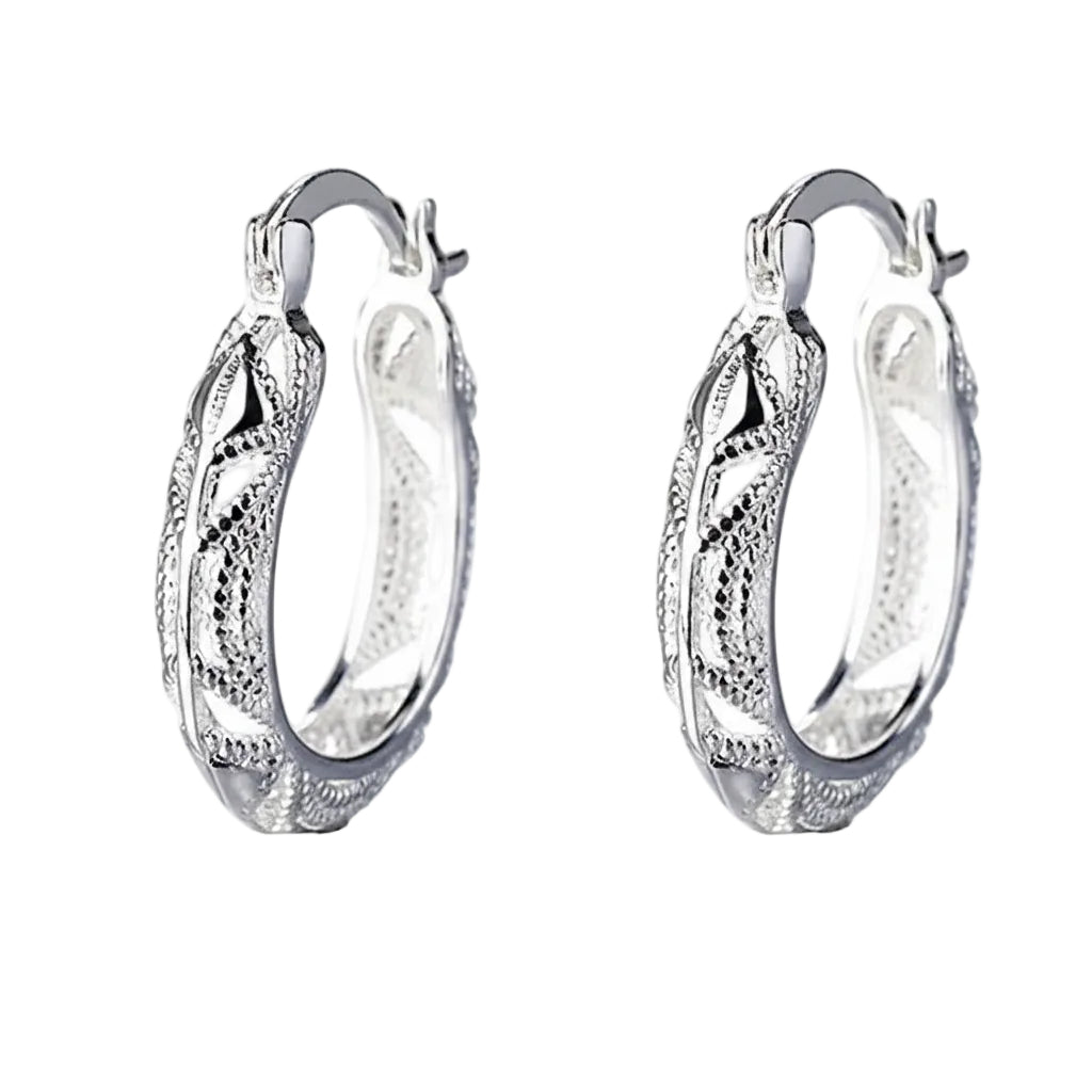 Geometric metal earrings for women with electroplated design