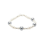 Geometric pearl necklace for women with color stitch design