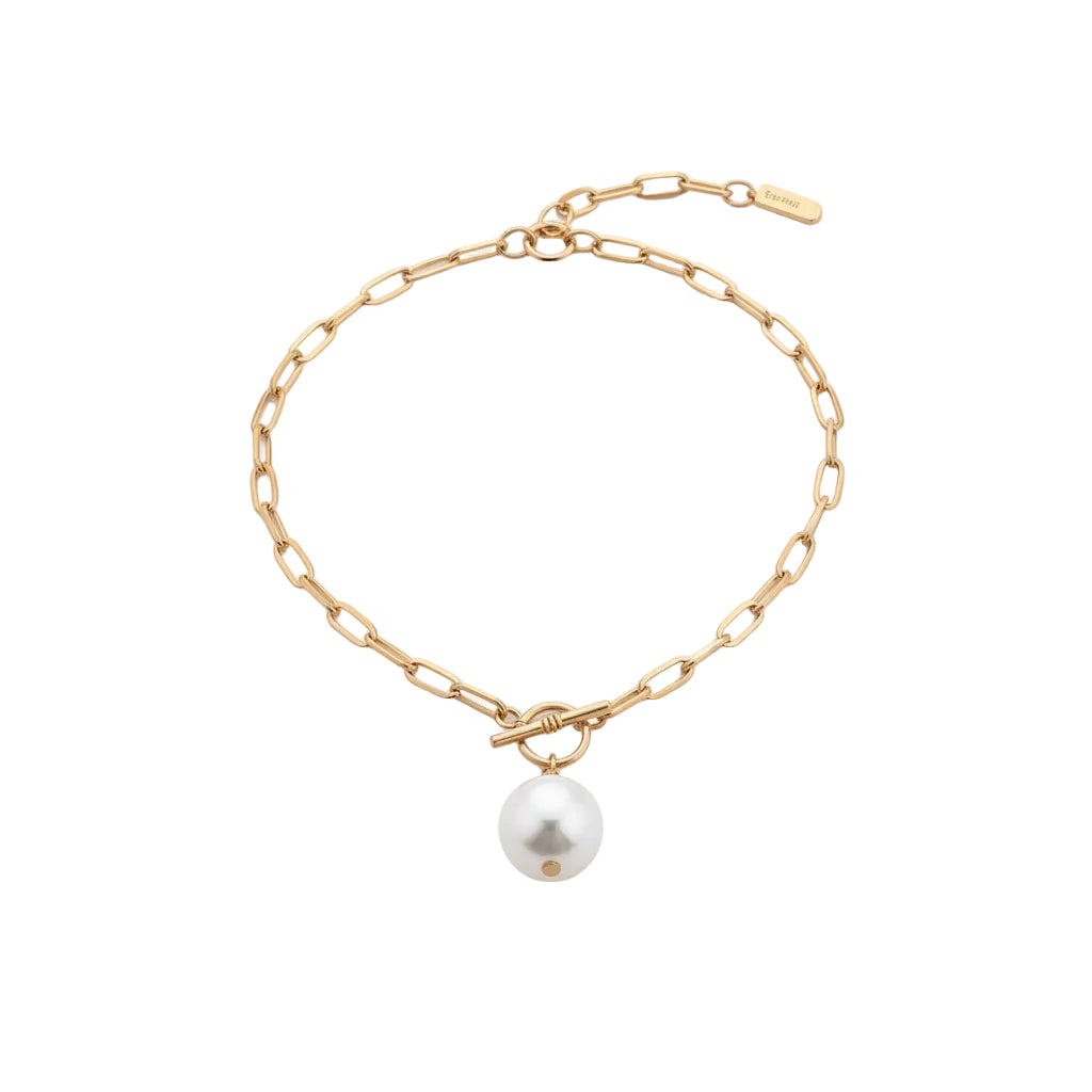 Geometric pearl pendant necklace for women gold and silver