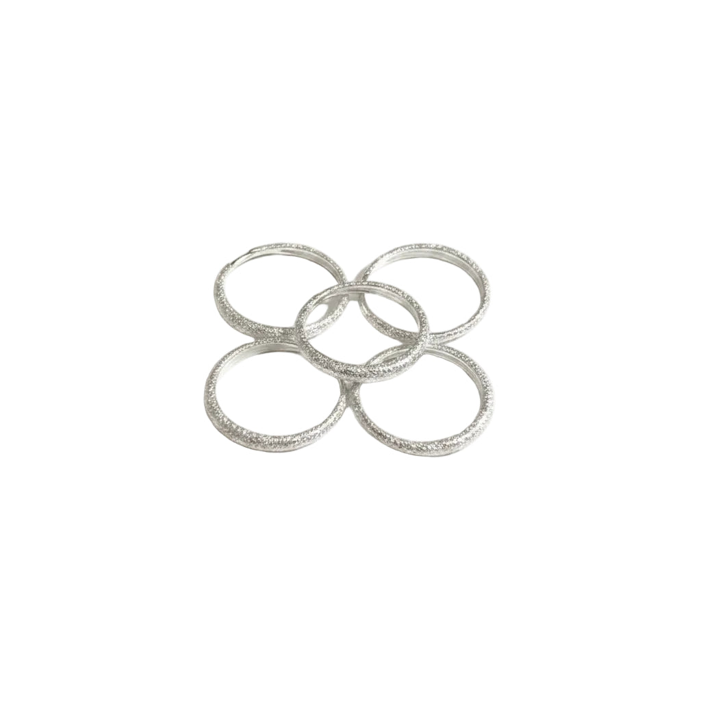 Geometric round earrings for women silver plated look