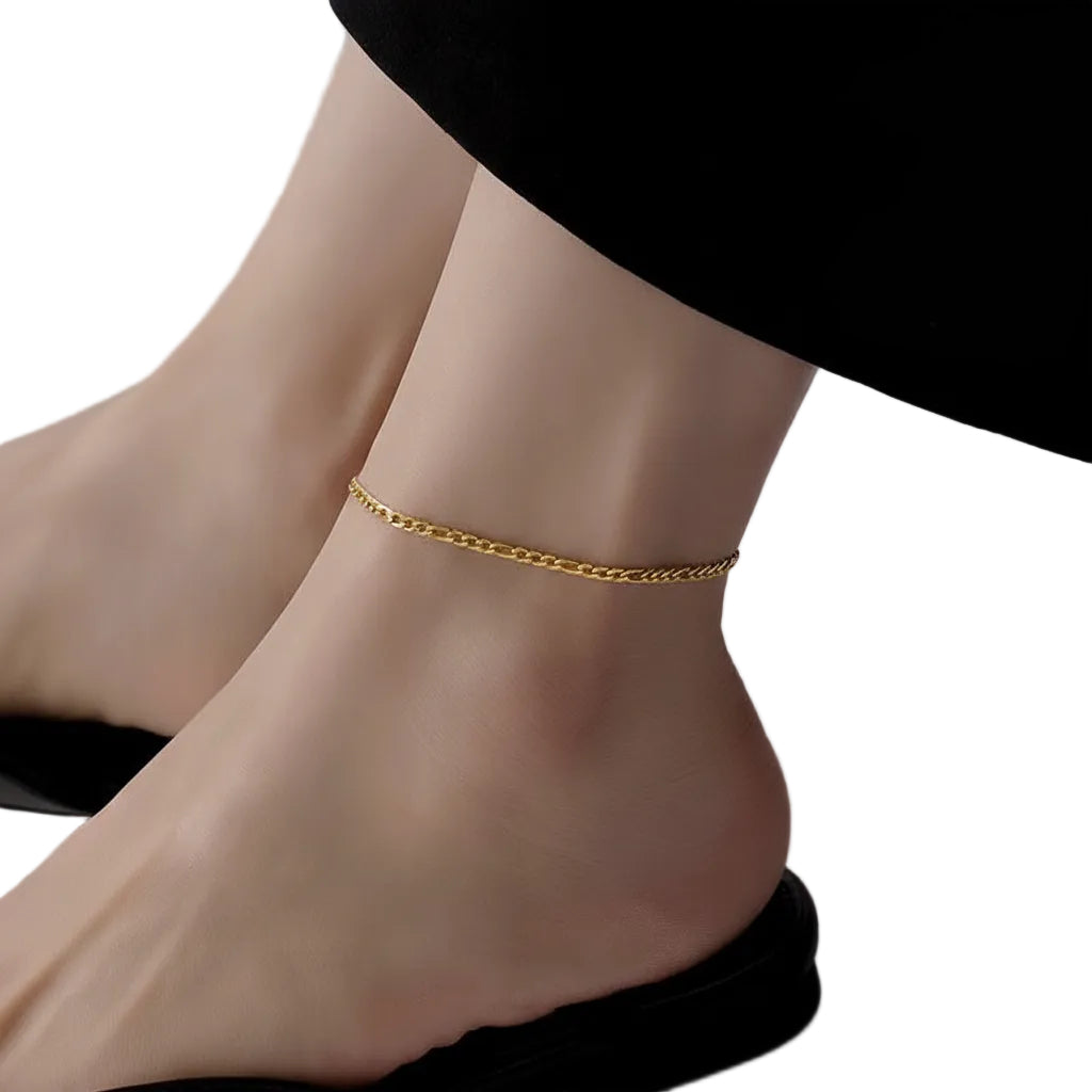 Geometric stainless steel anklet for women simple design