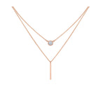 Geometric zircon necklace for women in 925 silver chain