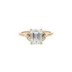 Gold color alloy ring for women with quadrilateral design