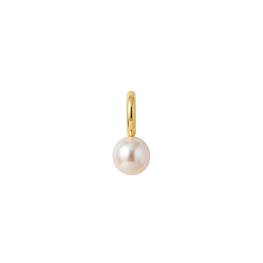 Gold color pearl hoop earrings for women copper plated