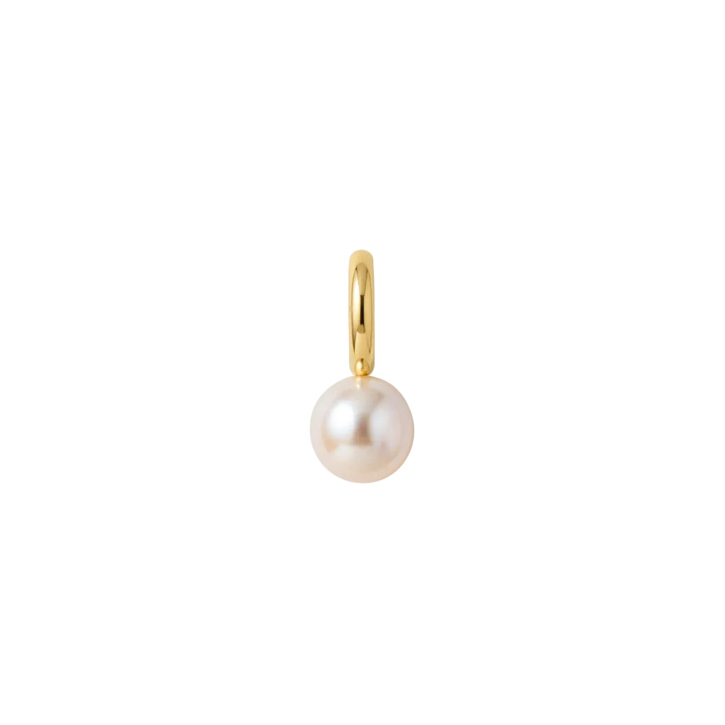 Gold color pearl hoop earrings for women copper plated