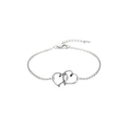 Heart design anklet for women in silver tone alloy