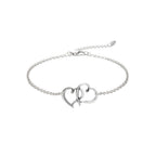 Heart shaped anklet for women alloy ancient silver color