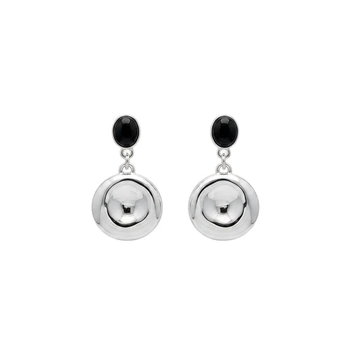 Oval geometric stud earrings for women in 925 silver style