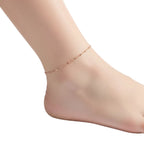 S925 sterling silver whale anklet with drop shape design