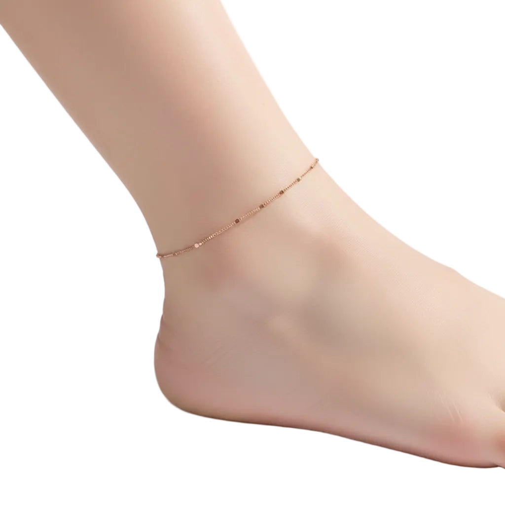 S925 sterling silver whale anklet with drop shape design