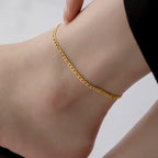 Simple titanium steel anklet for women with geometric stainless design