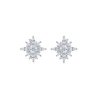 Snowflake zircon earrings for women with geometric design