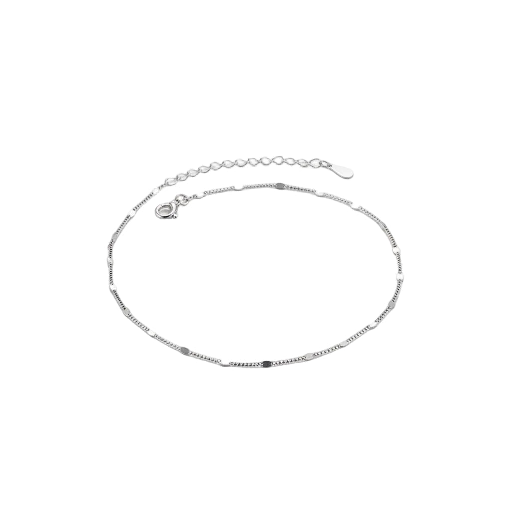 Electroplated S925 silver anklet with whale shape