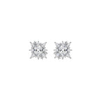 Women earrings with snowflake shape and zircon geometric style